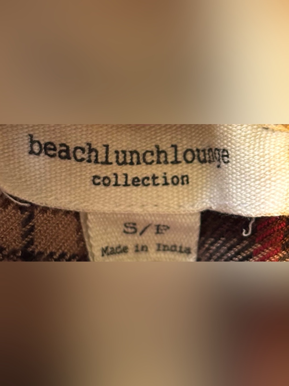 🌸 Beach Lunch Lounge Size Small Multicolor Plaid Button Down Long Sleeve Shirt - Picture 4 of 9